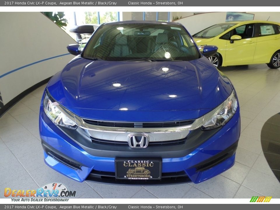 2017 Honda Civic LX-P Coupe Aegean Blue Metallic / Black/Gray Photo #3