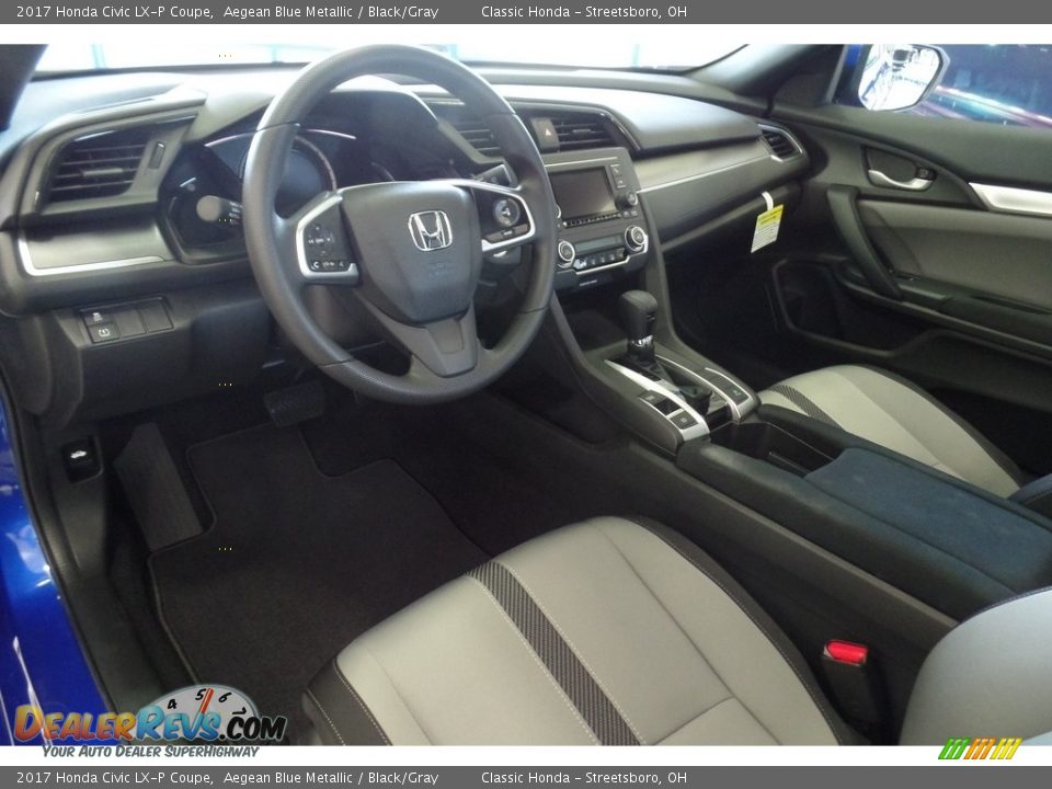 2017 Honda Civic LX-P Coupe Aegean Blue Metallic / Black/Gray Photo #5