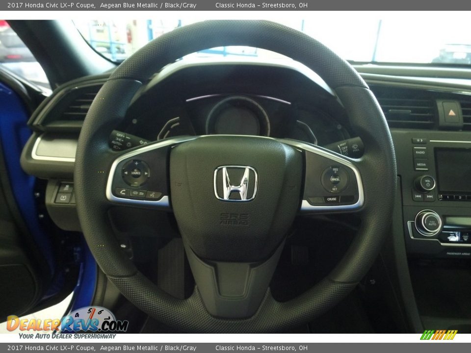 2017 Honda Civic LX-P Coupe Aegean Blue Metallic / Black/Gray Photo #9