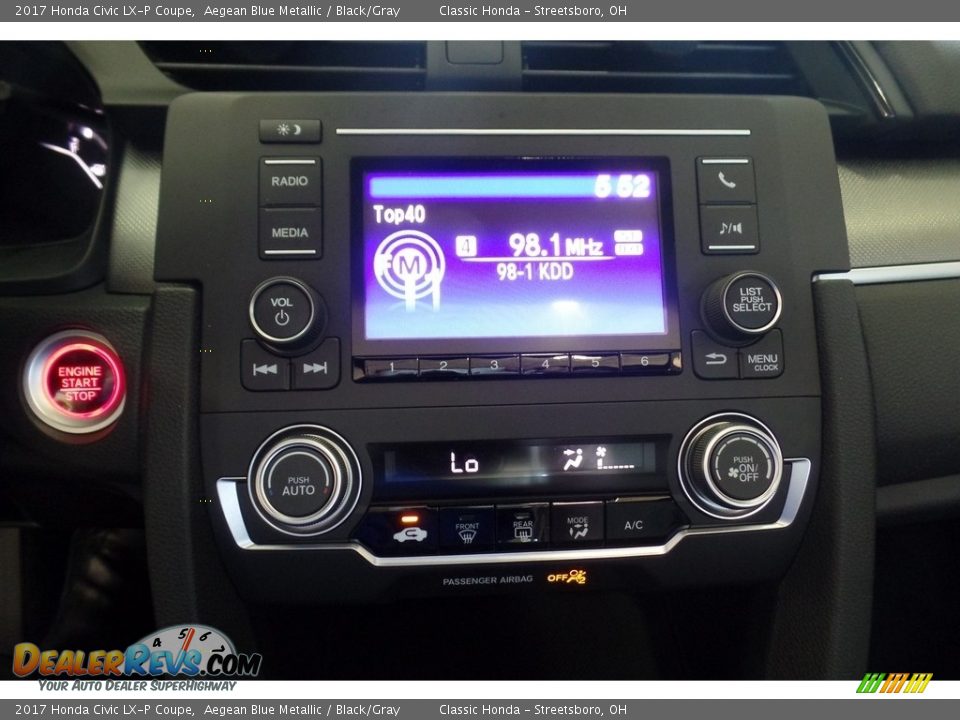 2017 Honda Civic LX-P Coupe Aegean Blue Metallic / Black/Gray Photo #11