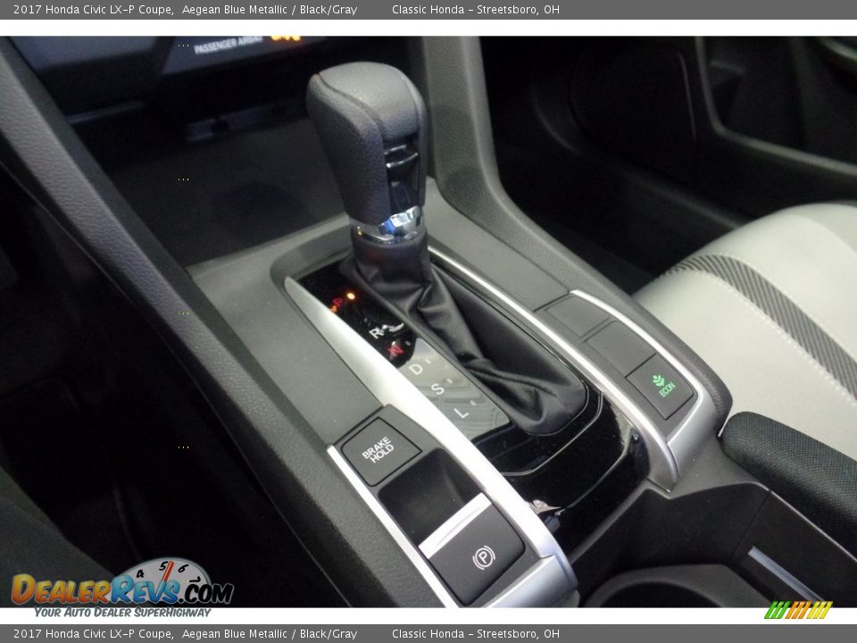 2017 Honda Civic LX-P Coupe Aegean Blue Metallic / Black/Gray Photo #12