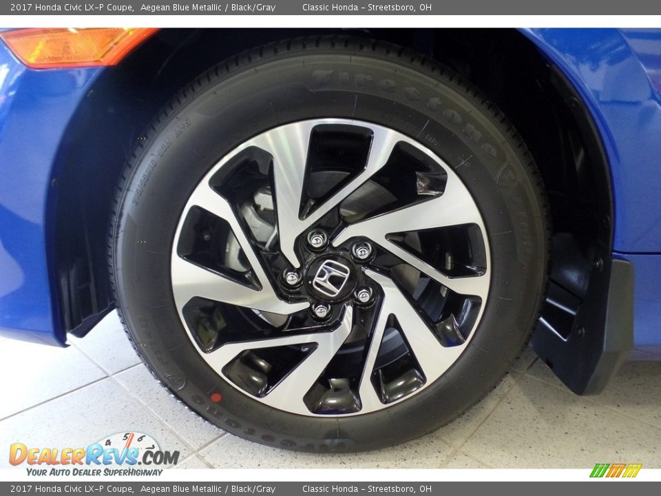 2017 Honda Civic LX-P Coupe Aegean Blue Metallic / Black/Gray Photo #13