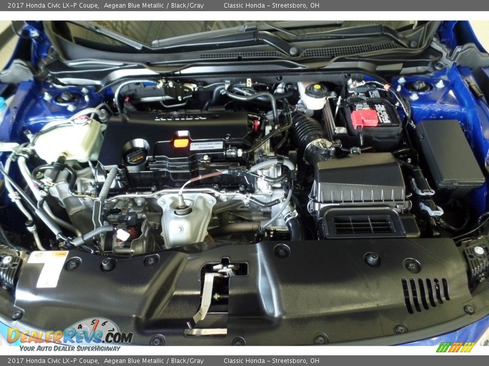 2017 Honda Civic LX-P Coupe Aegean Blue Metallic / Black/Gray Photo #14