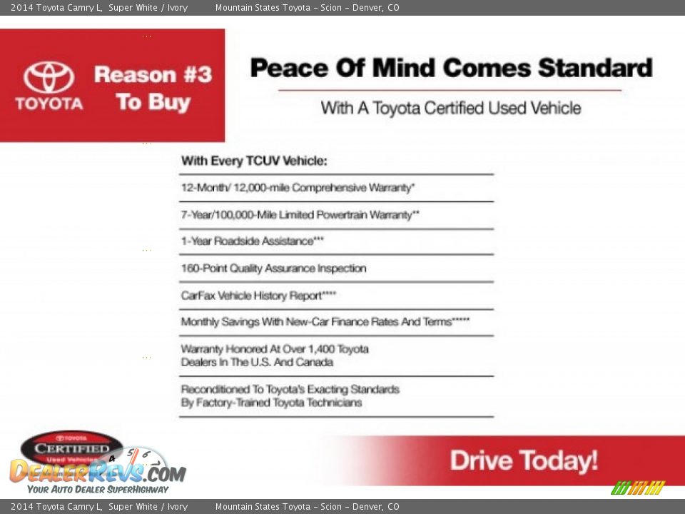 Dealer Info of 2014 Toyota Camry L Photo #30