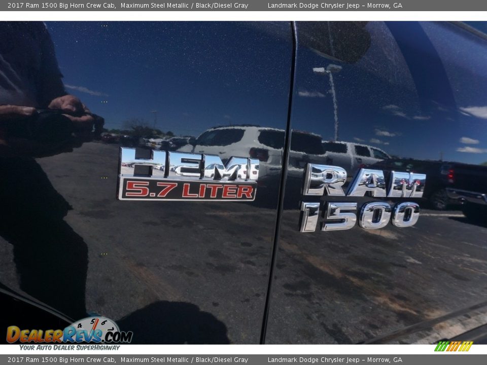 2017 Ram 1500 Big Horn Crew Cab Maximum Steel Metallic / Black/Diesel Gray Photo #6