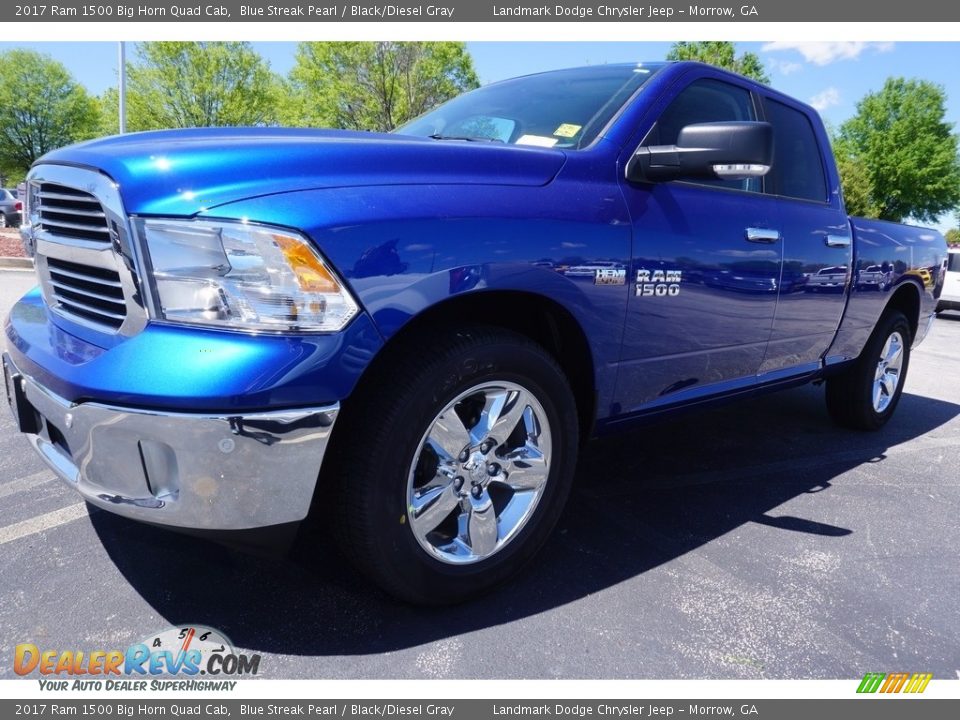 2017 Ram 1500 Big Horn Quad Cab Blue Streak Pearl / Black/Diesel Gray Photo #1