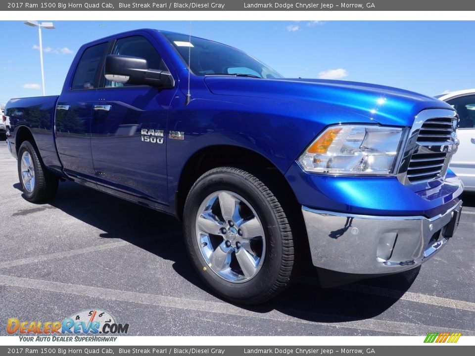 2017 Ram 1500 Big Horn Quad Cab Blue Streak Pearl / Black/Diesel Gray Photo #4