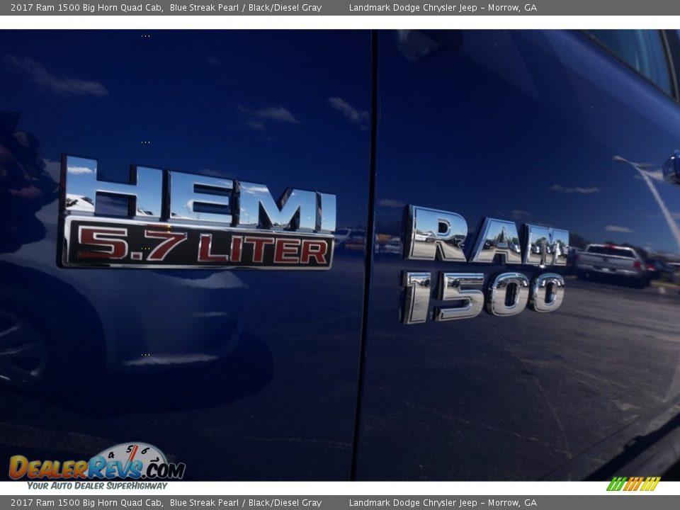 2017 Ram 1500 Big Horn Quad Cab Blue Streak Pearl / Black/Diesel Gray Photo #6