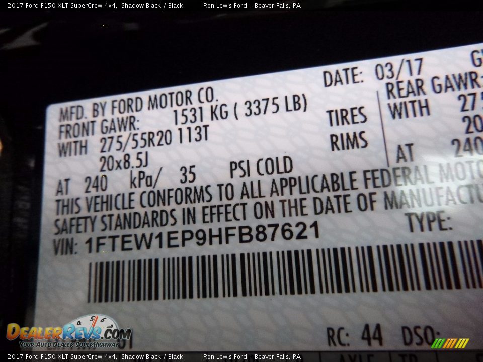 2017 Ford F150 XLT SuperCrew 4x4 Shadow Black / Black Photo #14