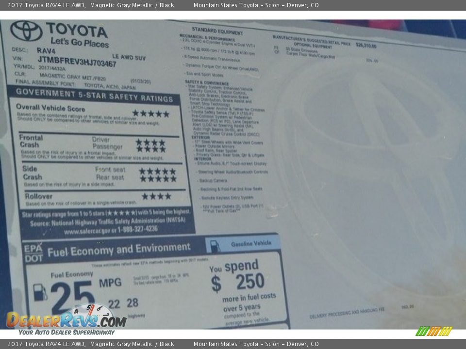 2017 Toyota RAV4 LE AWD Magnetic Gray Metallic / Black Photo #10