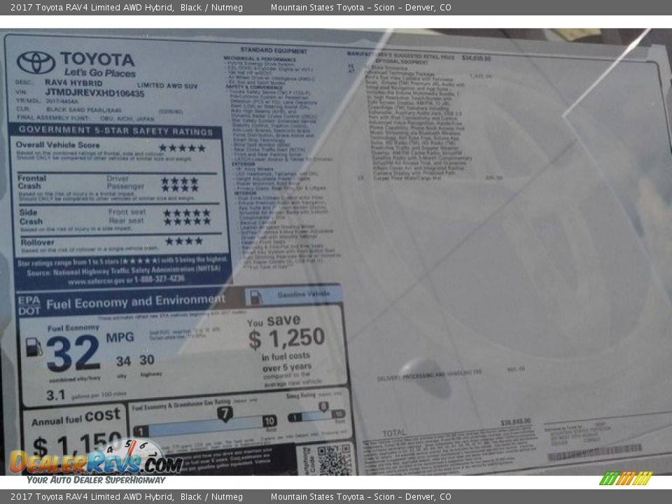 2017 Toyota RAV4 Limited AWD Hybrid Black / Nutmeg Photo #10