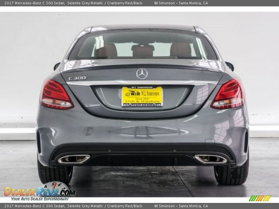 2017 Mercedes-Benz C 300 Sedan Selenite Grey Metallic / Cranberry Red/Black Photo #4