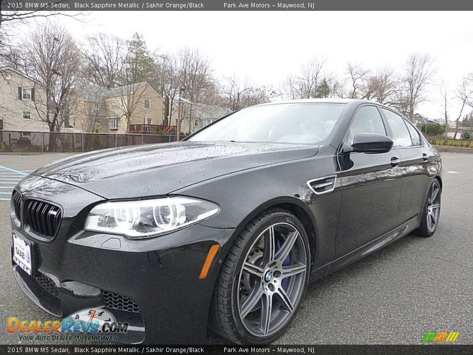 2015 BMW M5 Sedan Black Sapphire Metallic / Sakhir Orange/Black Photo #1
