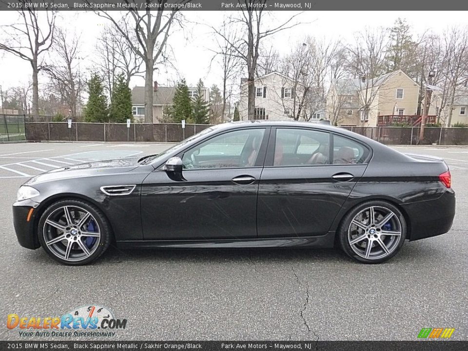 2015 BMW M5 Sedan Black Sapphire Metallic / Sakhir Orange/Black Photo #2