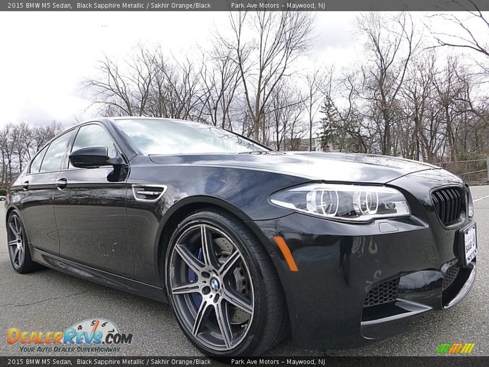 2015 BMW M5 Sedan Black Sapphire Metallic / Sakhir Orange/Black Photo #7