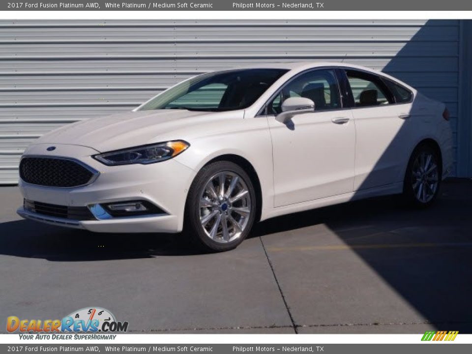 2017 Ford Fusion Platinum AWD White Platinum / Medium Soft Ceramic Photo #3