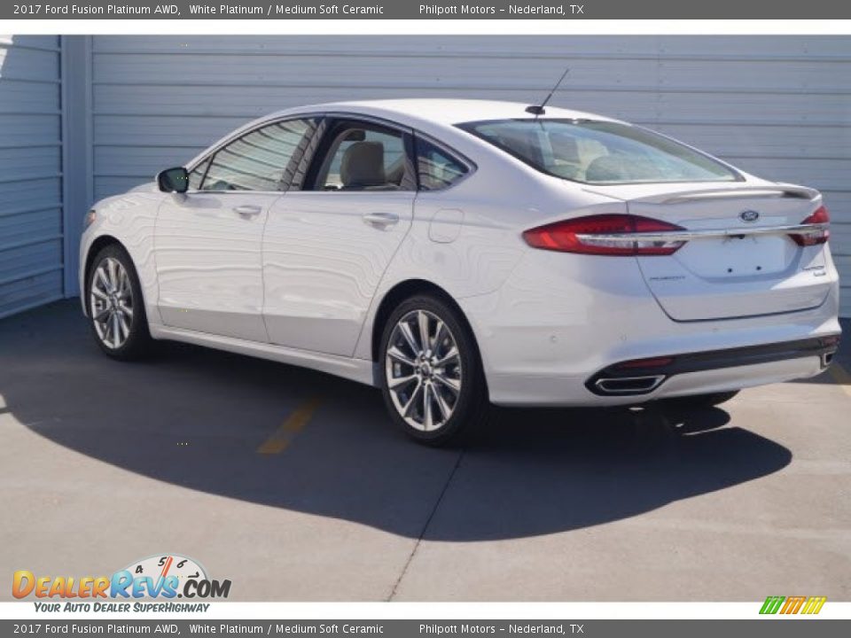 2017 Ford Fusion Platinum AWD White Platinum / Medium Soft Ceramic Photo #4
