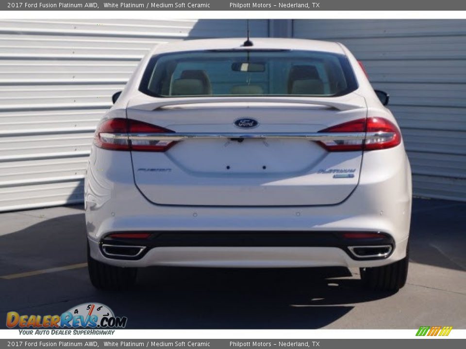 2017 Ford Fusion Platinum AWD White Platinum / Medium Soft Ceramic Photo #5