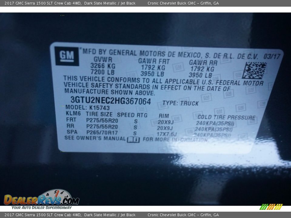 2017 GMC Sierra 1500 SLT Crew Cab 4WD Dark Slate Metallic / Jet Black Photo #17