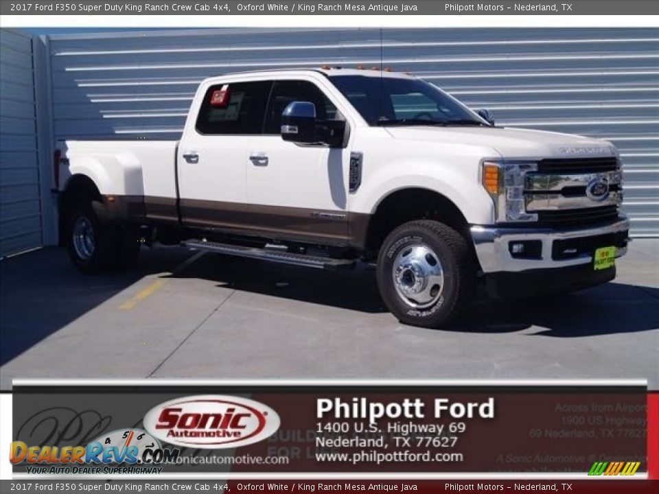 2017 Ford F350 Super Duty King Ranch Crew Cab 4x4 Oxford White / King Ranch Mesa Antique Java Photo #1