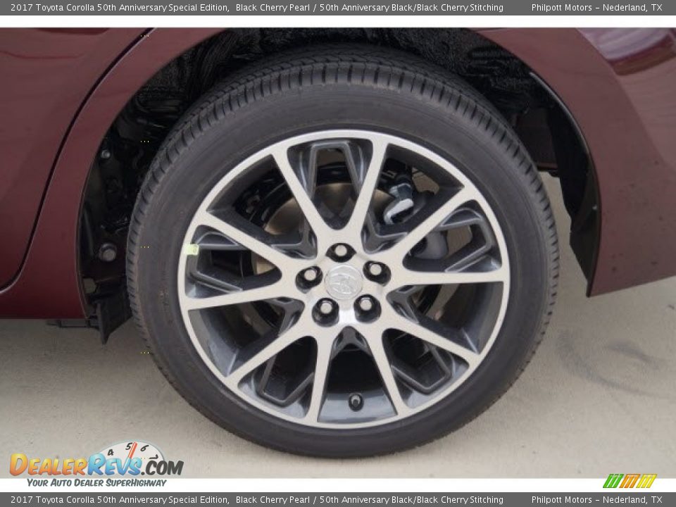 2017 Toyota Corolla 50th Anniversary Special Edition Black Cherry Pearl / 50th Anniversary Black/Black Cherry Stitching Photo #10