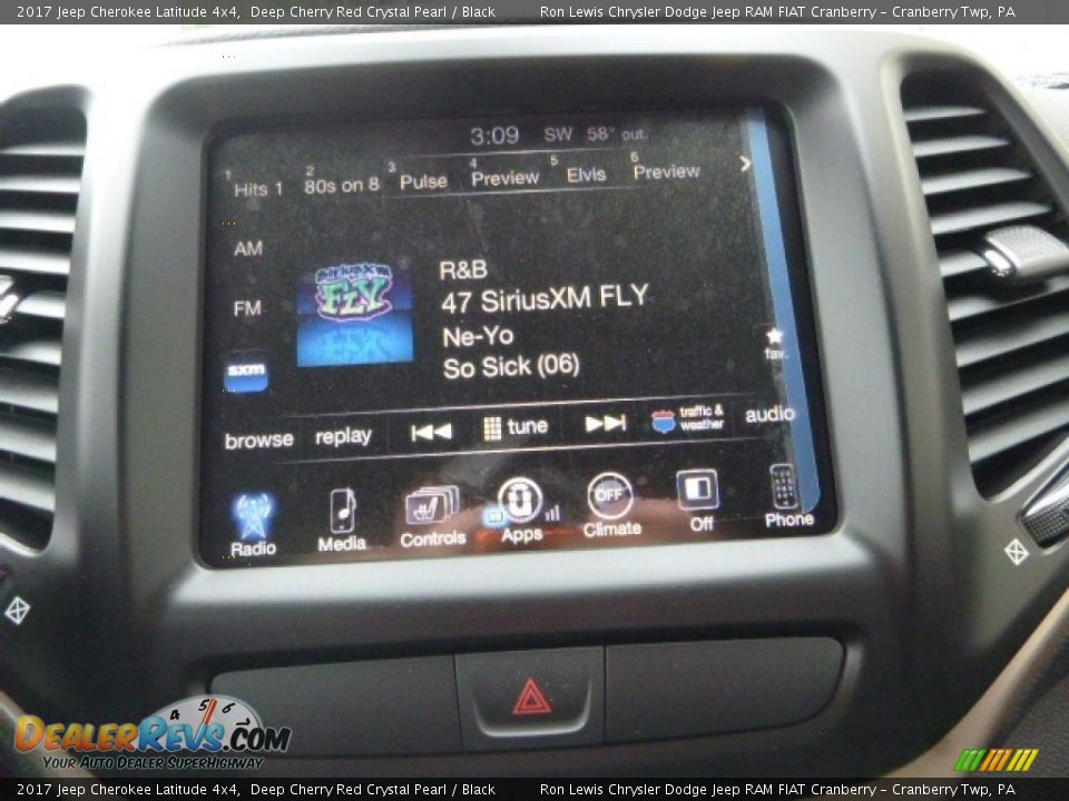 2017 Jeep Cherokee Latitude 4x4 Deep Cherry Red Crystal Pearl / Black Photo #15