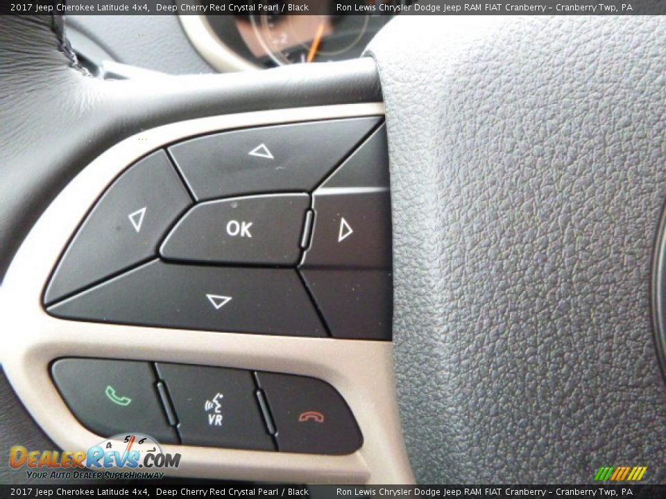 2017 Jeep Cherokee Latitude 4x4 Deep Cherry Red Crystal Pearl / Black Photo #19