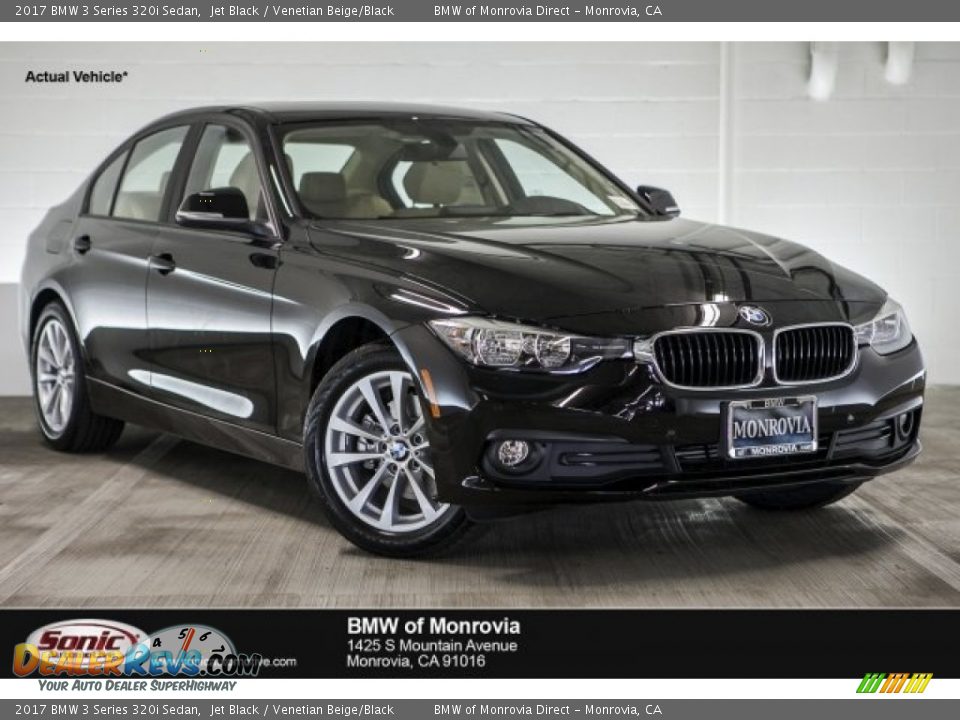 2017 BMW 3 Series 320i Sedan Jet Black / Venetian Beige/Black Photo #1