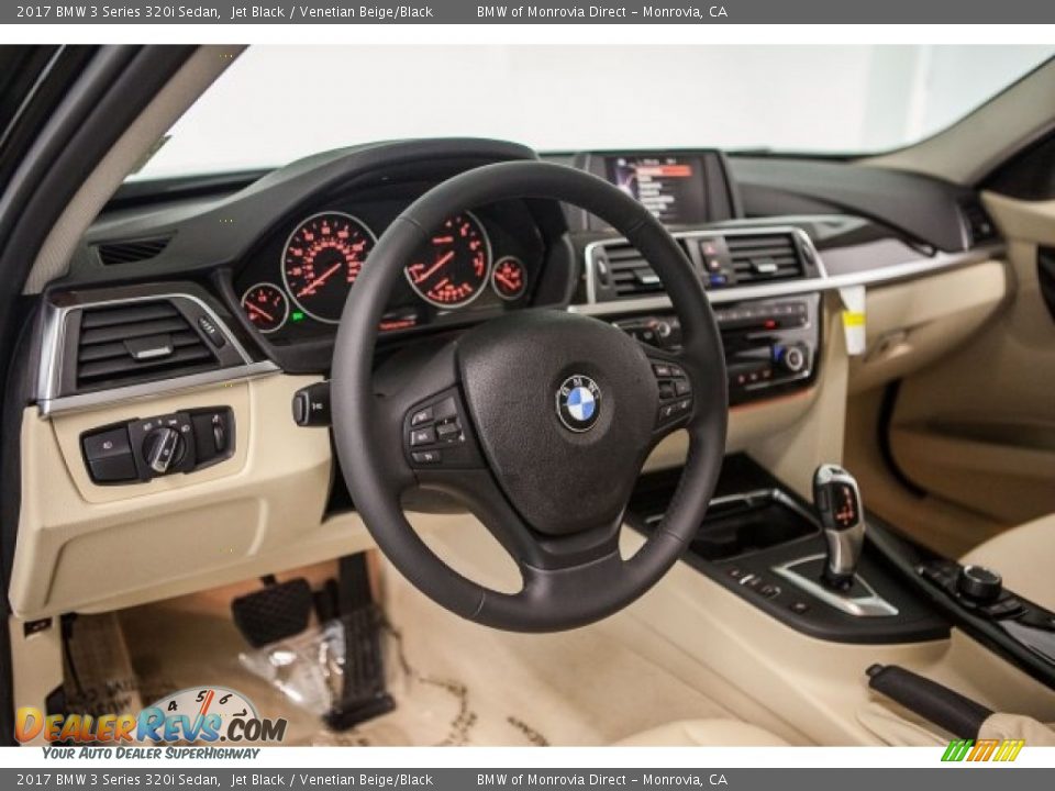 2017 BMW 3 Series 320i Sedan Jet Black / Venetian Beige/Black Photo #5