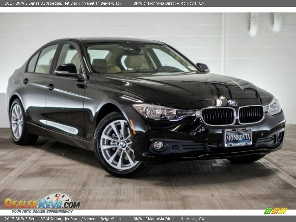 2017 BMW 3 Series 320i Sedan Jet Black / Venetian Beige/Black Photo #12