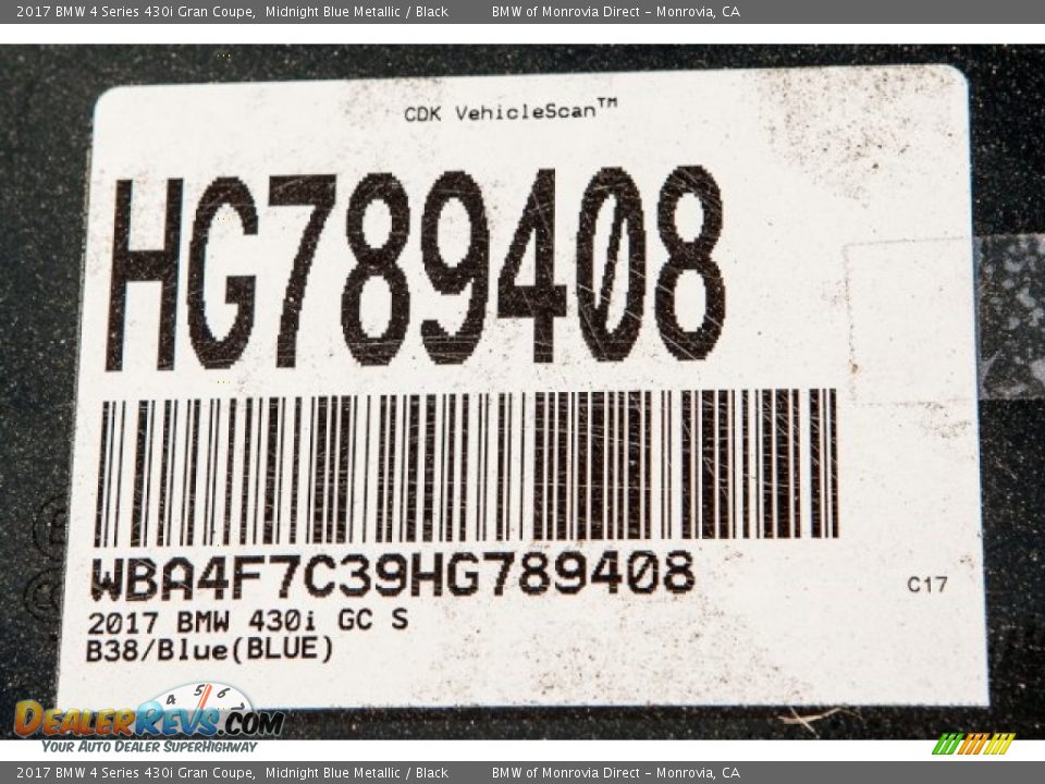 2017 BMW 4 Series 430i Gran Coupe Midnight Blue Metallic / Black Photo #11