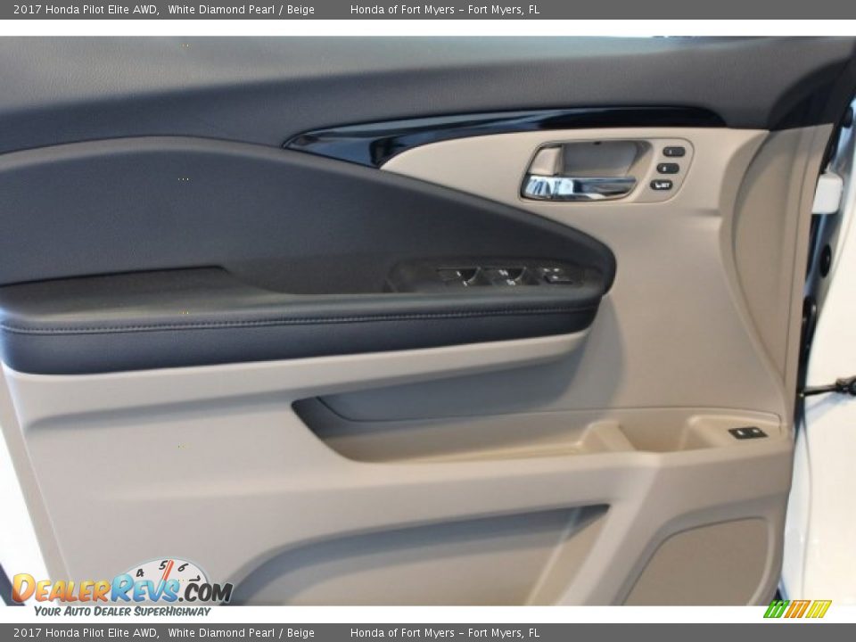 2017 Honda Pilot Elite AWD White Diamond Pearl / Beige Photo #7