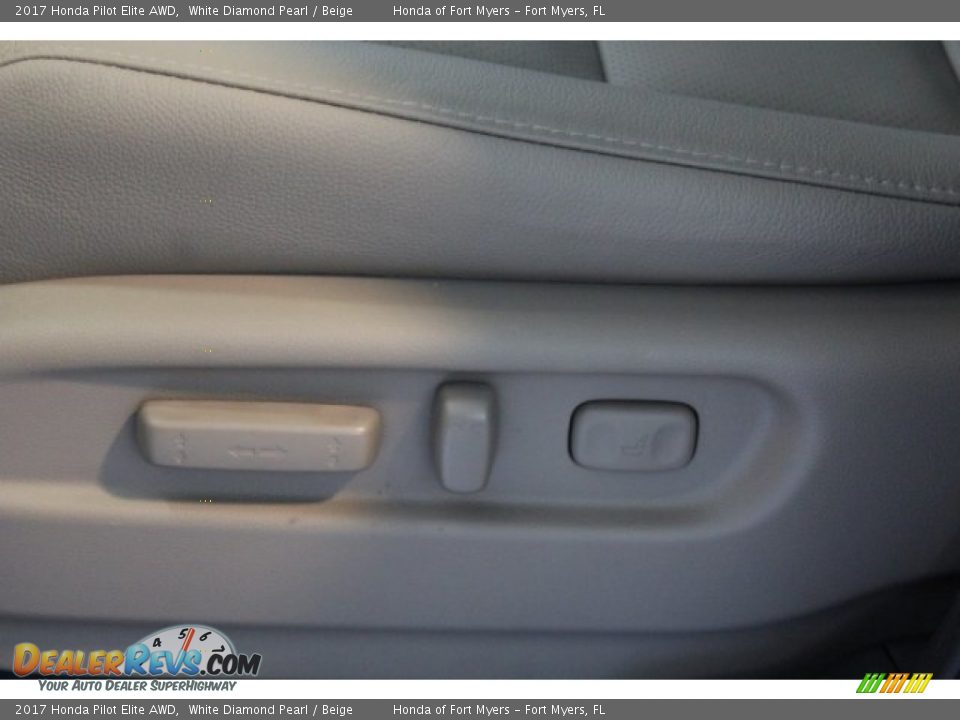 2017 Honda Pilot Elite AWD White Diamond Pearl / Beige Photo #11