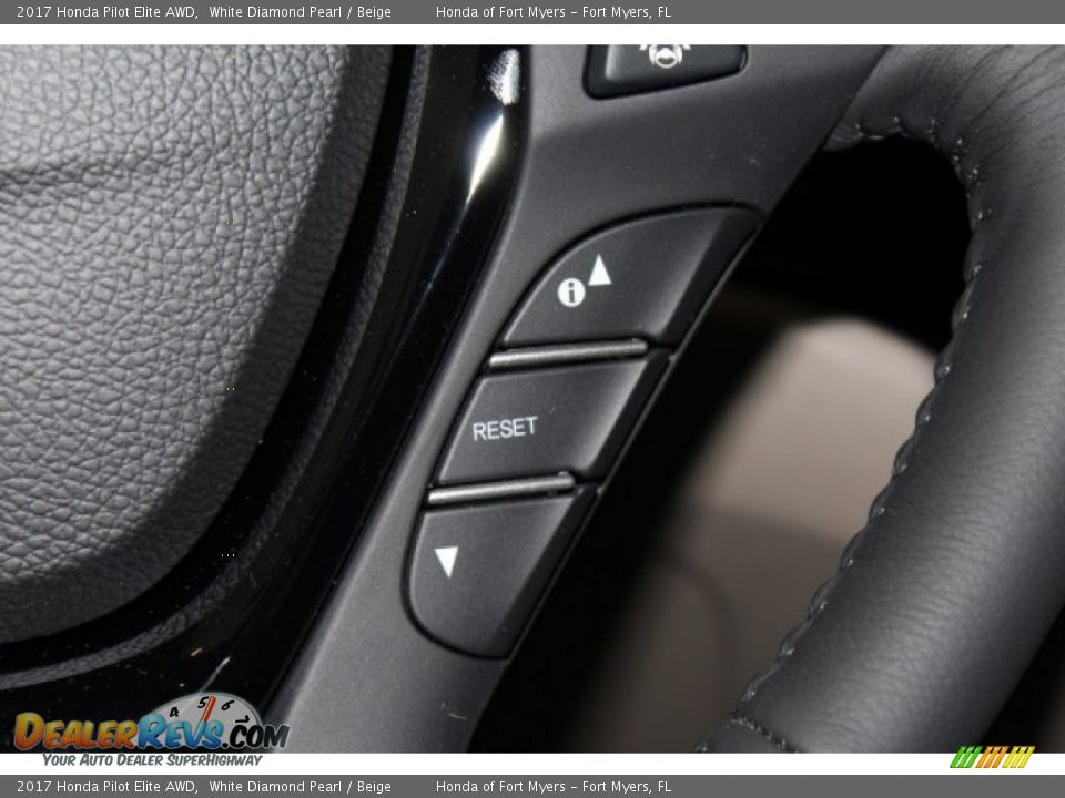 2017 Honda Pilot Elite AWD White Diamond Pearl / Beige Photo #17