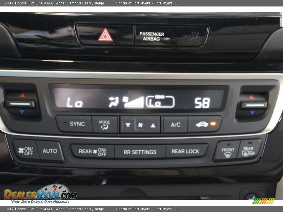 2017 Honda Pilot Elite AWD White Diamond Pearl / Beige Photo #23