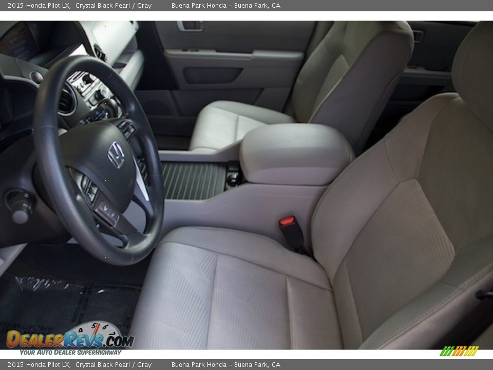 2015 Honda Pilot LX Crystal Black Pearl / Gray Photo #3