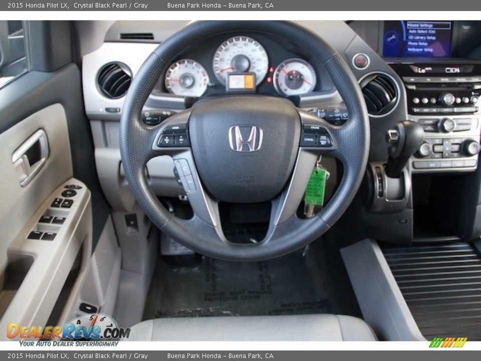 2015 Honda Pilot LX Crystal Black Pearl / Gray Photo #5