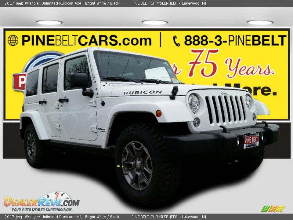 2017 Jeep Wrangler Unlimited Rubicon 4x4 Bright White / Black Photo #1