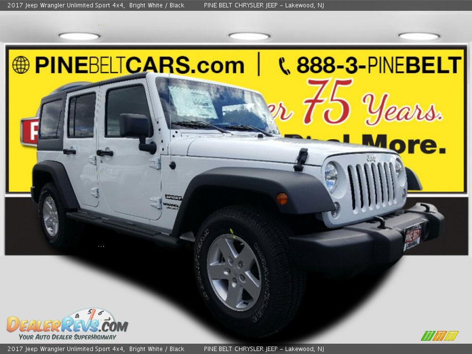 2017 Jeep Wrangler Unlimited Sport 4x4 Bright White / Black Photo #1