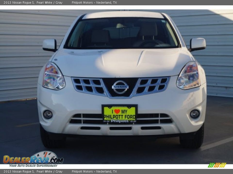 2013 Nissan Rogue S Pearl White / Gray Photo #2