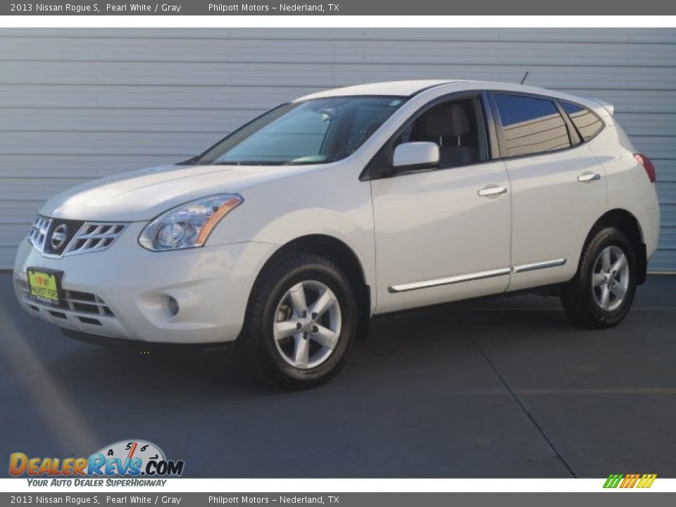 2013 Nissan Rogue S Pearl White / Gray Photo #3