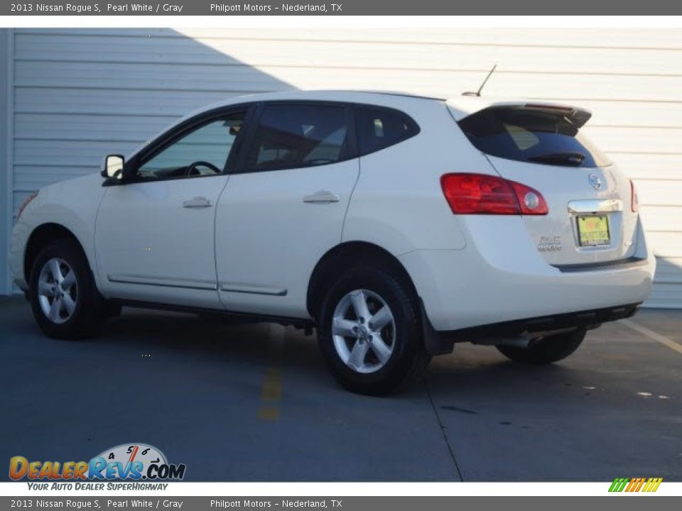 2013 Nissan Rogue S Pearl White / Gray Photo #5