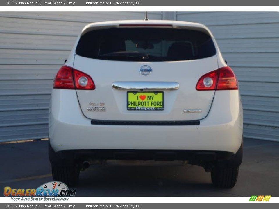 2013 Nissan Rogue S Pearl White / Gray Photo #6