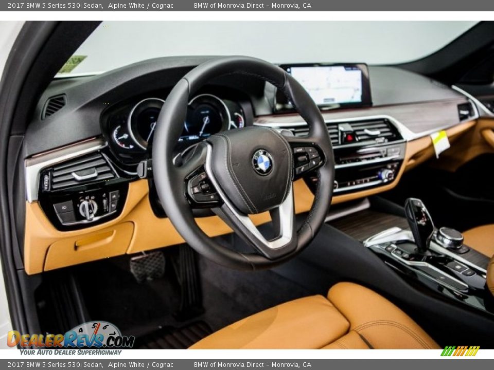 2017 BMW 5 Series 530i Sedan Alpine White / Cognac Photo #5