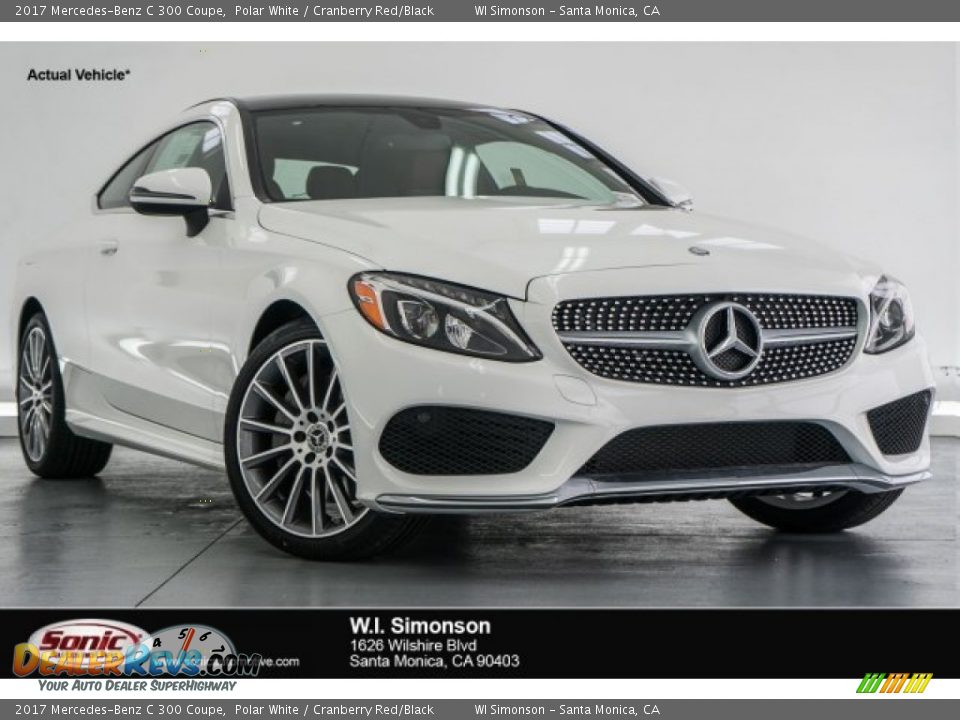 2017 Mercedes-Benz C 300 Coupe Polar White / Cranberry Red/Black Photo #1