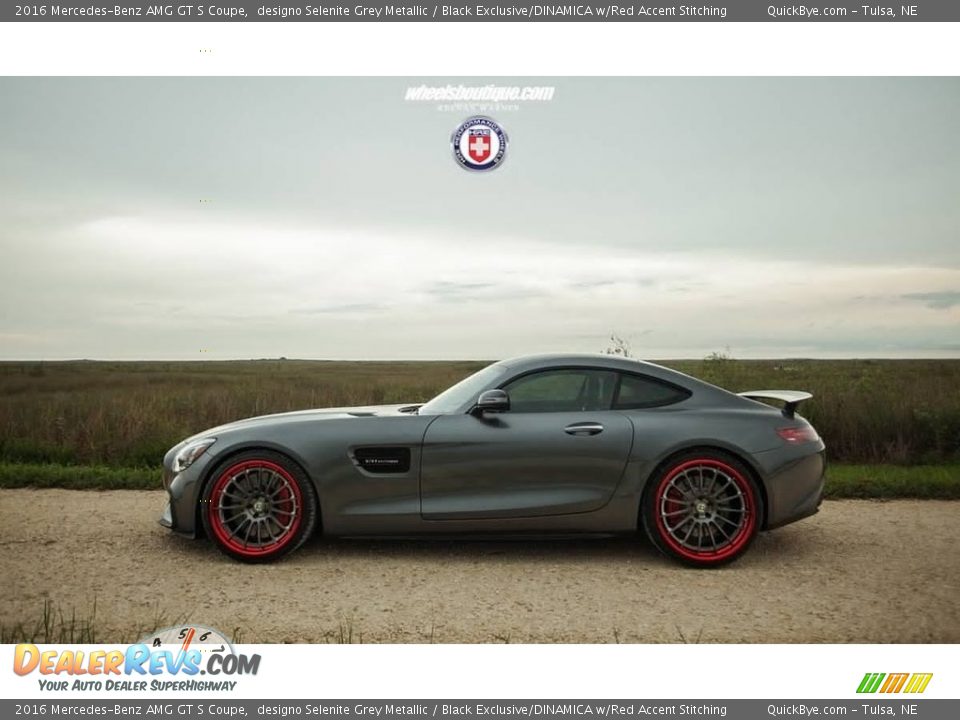 2016 Mercedes-Benz AMG GT S Coupe designo Selenite Grey Metallic / Black Exclusive/DINAMICA w/Red Accent Stitching Photo #2