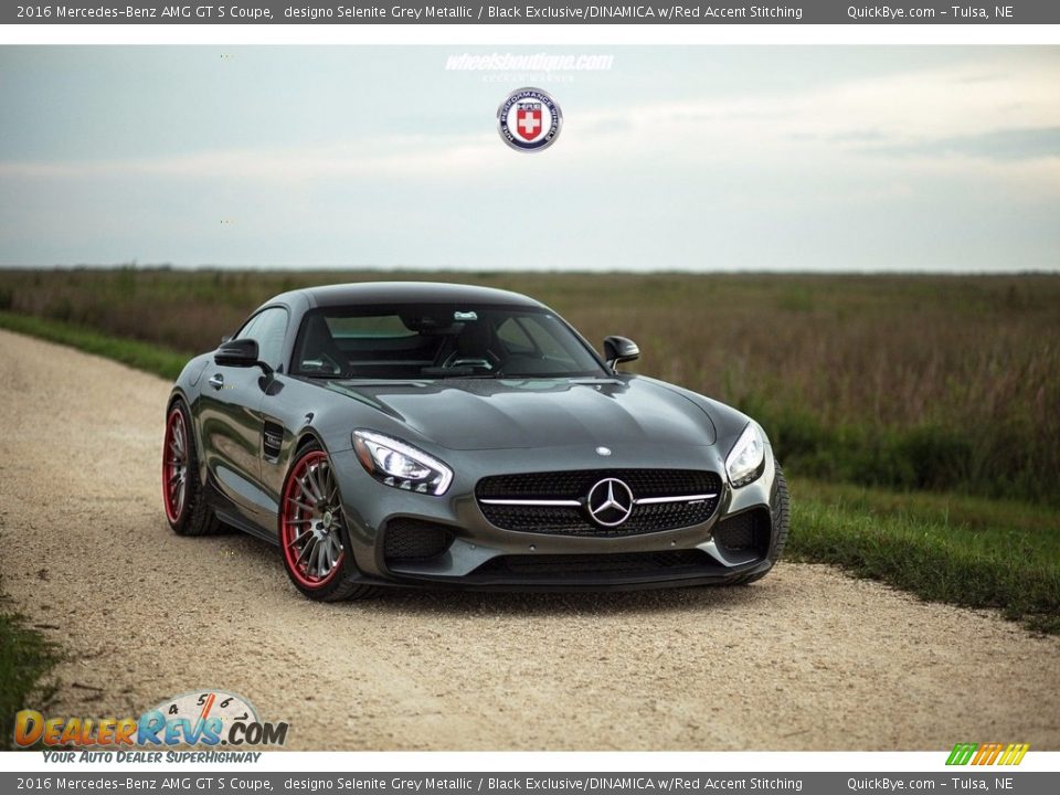 2016 Mercedes-Benz AMG GT S Coupe designo Selenite Grey Metallic / Black Exclusive/DINAMICA w/Red Accent Stitching Photo #6