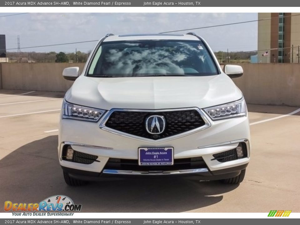 2017 Acura MDX Advance SH-AWD White Diamond Pearl / Espresso Photo #2