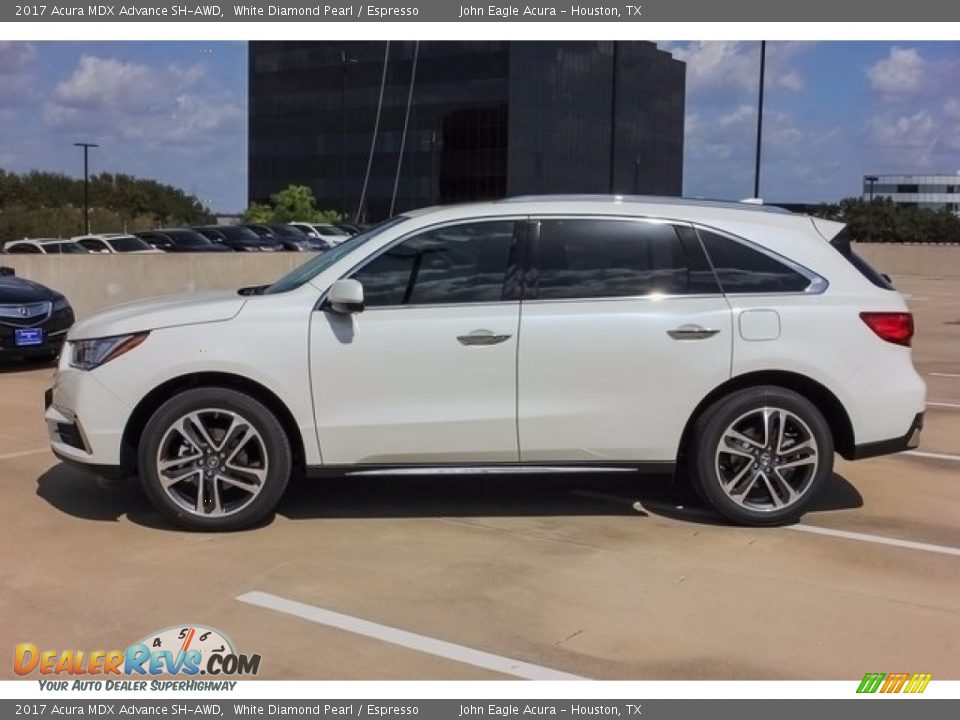 2017 Acura MDX Advance SH-AWD White Diamond Pearl / Espresso Photo #4