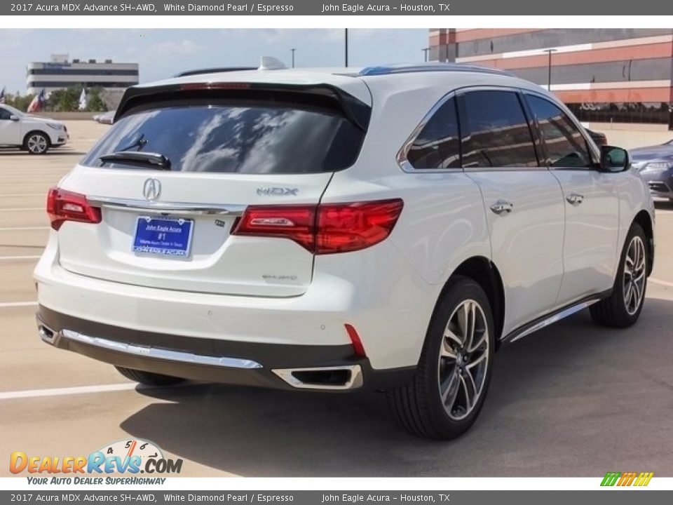 2017 Acura MDX Advance SH-AWD White Diamond Pearl / Espresso Photo #7